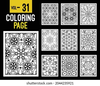 Flower Mandalas Adult Coloring Book. Oriental pattern, vector illustration. Islam, Arabic, Indian, turkish, pakistan, chinese, mystic, ottoman motifs. Coloring book page mandala, kdp Interior