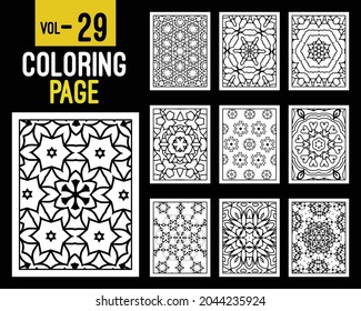 Flower Mandalas Adult Coloring Book. Oriental pattern, vector illustration. Islam, Arabic, Indian, turkish, pakistan, chinese, mystic, ottoman motifs. Coloring book page mandala, kdp Interior