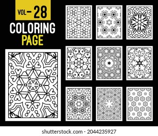 Flower Mandalas Adult Coloring Book. Oriental pattern, vector illustration. Islam, Arabic, Indian, turkish, pakistan, chinese, mystic, ottoman motifs. Coloring book page mandala, kdp Interior