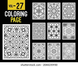 Flower Mandalas Adult Coloring Book. Oriental pattern, vector illustration. Islam, Arabic, Indian, turkish, pakistan, chinese, mystic, ottoman motifs. Coloring book page mandala, kdp Interior