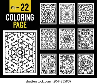 Flower Mandalas Adult Coloring Book. Oriental pattern, vector illustration. Islam, Arabic, Indian, turkish, pakistan, chinese, mystic, ottoman motifs. Coloring book page mandala, kdp Interior