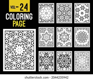 Flower Mandalas Adult Coloring Book. Oriental pattern, vector illustration. Islam, Arabic, Indian, turkish, pakistan, chinese, mystic, ottoman motifs. Coloring book page mandala, kdp Interior