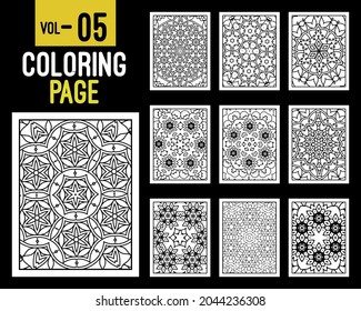 Flower Mandalas Adult Coloring Book. Oriental pattern, vector illustration. Islam, Arabic, Indian, turkish, pakistan, chinese, mystic, ottoman motifs. Coloring book page mandala, kdp Interior