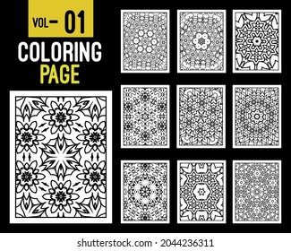 Flower Mandalas Adult Coloring Book. Oriental pattern, vector illustration. Islam, Arabic, Indian, turkish, pakistan, chinese, mystic, ottoman motifs. Coloring book page mandala, kdp Interior