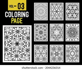 Flower Mandalas Adult Coloring Book. Oriental pattern, vector illustration. Islam, Arabic, Indian, turkish, pakistan, chinese, mystic, ottoman motifs. Coloring book page mandala, kdp Interior