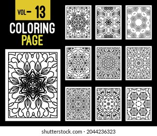 Flower Mandalas Adult Coloring Book. Oriental pattern, vector illustration. Islam, Arabic, Indian, turkish, pakistan, chinese, mystic, ottoman motifs. Coloring book page mandala, kdp Interior