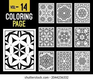 Flores Mandalas Libro de Colores para Adultos. Patrón oriental, ilustración vectorial. Motivos islámicos, árabes, indios, turcos, pakistán, chinos, místicos, otomanos. Colorear la página del libro mandala, kdp Interior