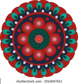 Flower Mandalas. Decorative elements. Oriental pattern.