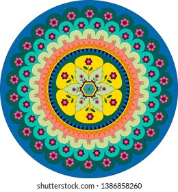 Flower Mandalas. Decorative elements. Oriental pattern.
