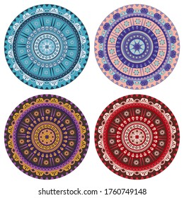 Mandalas de flores. Elementos decorativos. Patrón oriental.
