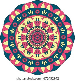 Flower Mandalas. Decorative elements. Oriental pattern.
