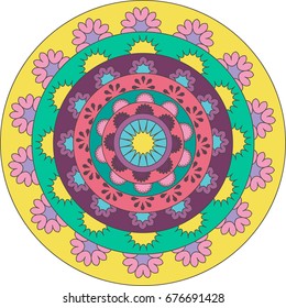 Flower Mandalas. Decorative elements. Oriental pattern.