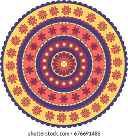 Flower Mandalas. Decorative elements. Oriental pattern.