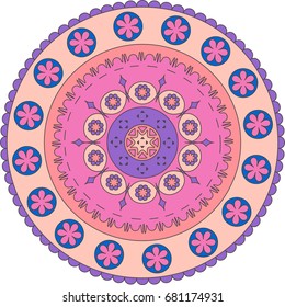 Flower Mandalas. Decorative elements. Oriental pattern.