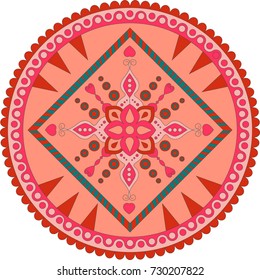 Flower Mandalas. Decorative elements. Oriental pattern.