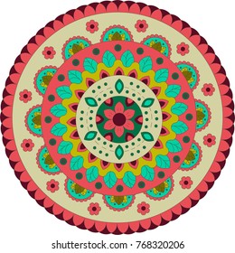 Flower Mandalas. Decorative elements. Oriental pattern.