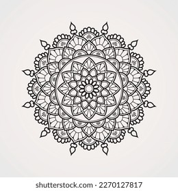 Flower mandalas with a harmonious blend. suitable for henna, tattoos, photos, coloring books. islam, hindu,Buddha, india, pakistan, chinese, arab