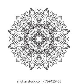 Flower Mandalas. Vector background. Vintage decorative elements. Coloring book page