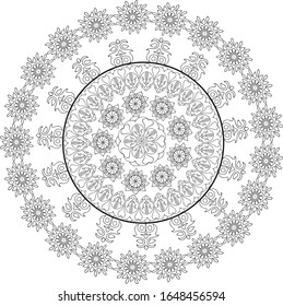 Flower Mandalas. Vintage decorative elements. Oriental pattern illustration. Islam, Arabic, Indian, turkish, chinese,  motifs