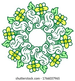 Flower Mandalas. Vintage decorative elements. Oriental pattern, vector illustration. Islam, Arabic, Indian, motifs