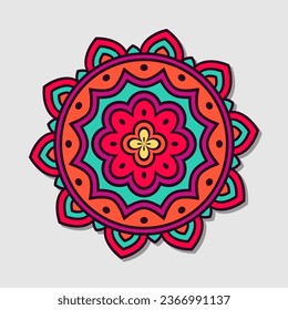 Flower mandalas vintage decorative elements vector illustration.