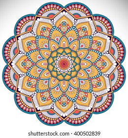 Flower Mandalas. Vintage decorative elements. Oriental pattern, vector illustration. Islam, Arabic, Indian, turkish, pakistan, chinese, ottoman motifs