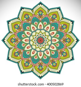 Flower Mandalas. Vintage decorative elements. Oriental pattern, vector illustration. Islam, Arabic, Indian, turkish, pakistan, chinese, ottoman motifs