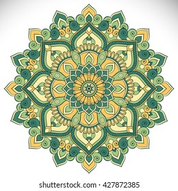 Flower Mandalas. Vintage decorative elements. Oriental pattern, vector illustration. Islam, Arabic, Indian, turkish, pakistan, chinese, ottoman motifs