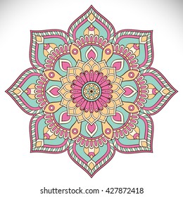 Flower Mandalas. Vintage decorative elements. Oriental pattern, vector illustration. Islam, Arabic, Indian, turkish, pakistan, chinese, ottoman motifs