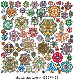 Flower Mandalas. Vintage decorative elements. Oriental pattern, vector illustration. Islam, Arabic, Indian, turkish, pakistan, chinese, ottoman motifs