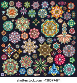 Flower Mandalas. Vintage decorative elements. Oriental pattern, vector illustration. Islam, Arabic, Indian, turkish, pakistan, chinese, ottoman motifs