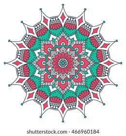 Flower Mandalas. Vintage decorative elements. Oriental pattern, vector illustration. Islam, Arabic, Indian, turkish, pakistan, chinese, ottoman motifs