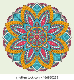 Flower Mandalas. Vintage decorative elements. Oriental pattern, vector illustration. Islam, Arabic, Indian, turkish, pakistan, chinese, ottoman motifs