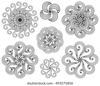 Flower Mandalas. Vintage decorative elements. Oriental pattern, vector illustration. Islam, Arabic, Indian, turkish, pakistan, chinese, ottoman motifs