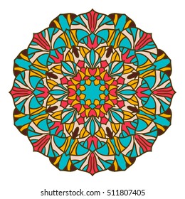 Flower Mandalas. Vintage decorative elements. Oriental pattern, vector illustration. Islam, Arabic, Indian, turkish, pakistan, chinese, ottoman motifs. Vector for coloring page for adults