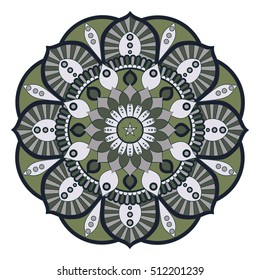 Flower Mandalas. Vintage decorative elements. Oriental pattern, vector illustration. Islam, Arabic, Indian, turkish, pakistan, chinese, ottoman motifs