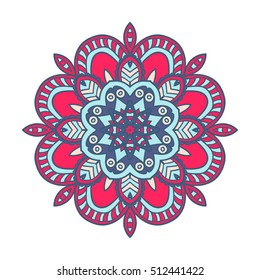 Flower Mandalas. Vintage decorative elements. Oriental pattern, vector illustration. Islam, Arabic, Indian, turkish, pakistan, chinese, ottoman motifs. Vector for coloring page for adults
