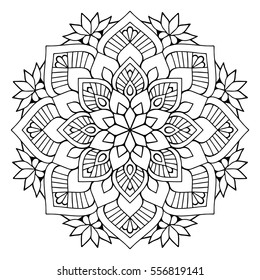 Flower Mandalas. Vintage decorative elements. Oriental pattern, vector illustration. Islam, Arabic, Indian, turkish, pakistan, chinese, mystic, ottoman motifs. Coloring book page mandala
