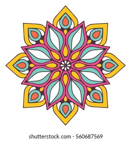 Flower Mandalas. Vintage decorative elements. Oriental pattern, vector illustration. Islam, Arabic, Indian, turkish, pakistan, chinese, ottoman motifs