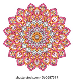 Flower Mandalas. Vintage decorative elements. Oriental pattern, vector illustration. Islam, Arabic, Indian, turkish, pakistan, chinese, ottoman motifs