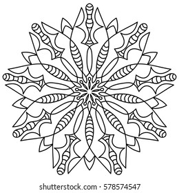 Flower Mandalas. Vintage decorative elements. Oriental pattern, vector illustration. Islam, Arabic, Indian, turkish, pakistan, chinese, mystic, ottoman motifs. Coloring book page mandala