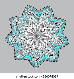 Flower Mandalas. Vintage decorative elements. Oriental pattern, vector illustration.