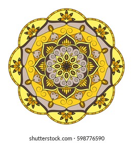 Flower Mandalas. Vintage decorative elements. Oriental pattern, vector illustration. Islam, Arabic, Indian, turkish, pakistan, chinese, ottoman motifs