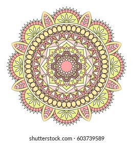 Flower Mandalas. Vintage decorative elements. Oriental pattern, vector illustration. Islam, Arabic, Indian, turkish, pakistan, chinese, ottoman motifs