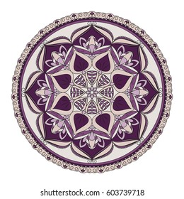 Flower Mandalas. Vintage decorative elements. Oriental pattern, vector illustration. Islam, Arabic, Indian, turkish, pakistan, chinese, ottoman motifs