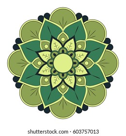 Flower Mandalas. Vintage decorative elements. Oriental pattern, vector illustration. Islam, Arabic, Indian, turkish, pakistan, chinese, ottoman motifs