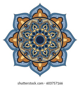 Flower Mandalas. Vintage decorative elements. Oriental pattern, vector illustration. Islam, Arabic, Indian, turkish, pakistan, chinese, ottoman motifs