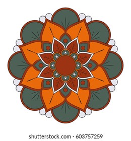 Flower Mandalas. Vintage decorative elements. Oriental pattern, vector illustration. Islam, Arabic, Indian, turkish, pakistan, chinese, ottoman motifs