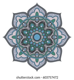 Flower Mandalas. Vintage decorative elements. Oriental pattern, vector illustration. Islam, Arabic, Indian, turkish, pakistan, chinese, ottoman motifs