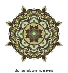 Flower Mandalas. Vintage decorative elements. Oriental pattern, vector illustration. Islam, Arabic, Indian, turkish, pakistan, chinese, ottoman motifs